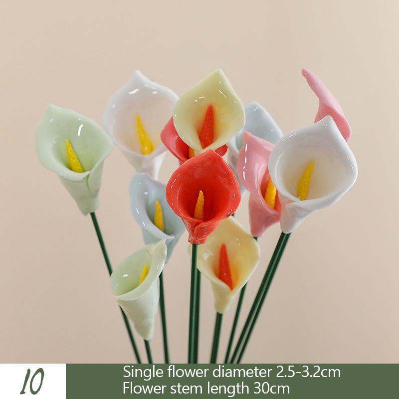 5X Искусственный цветок Керамика Ручная работа Искусственный цветок Креативное искусство Цветочный Домашний декор Вечеринка Свадьба Садовый декор Реквизит на День святого Валентина