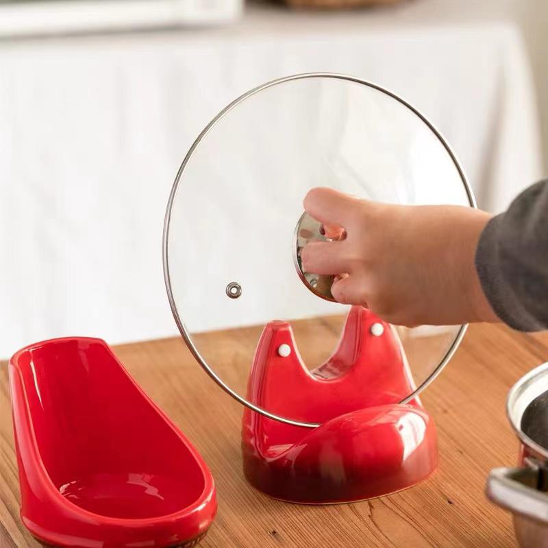 Стильный Цветная Подставка для Крышек Pot Lid Rack Держатель для Ложек Керамическая Подставка Держатель для Кастрюль Не Требуется Сверление Кухонный Органайзер