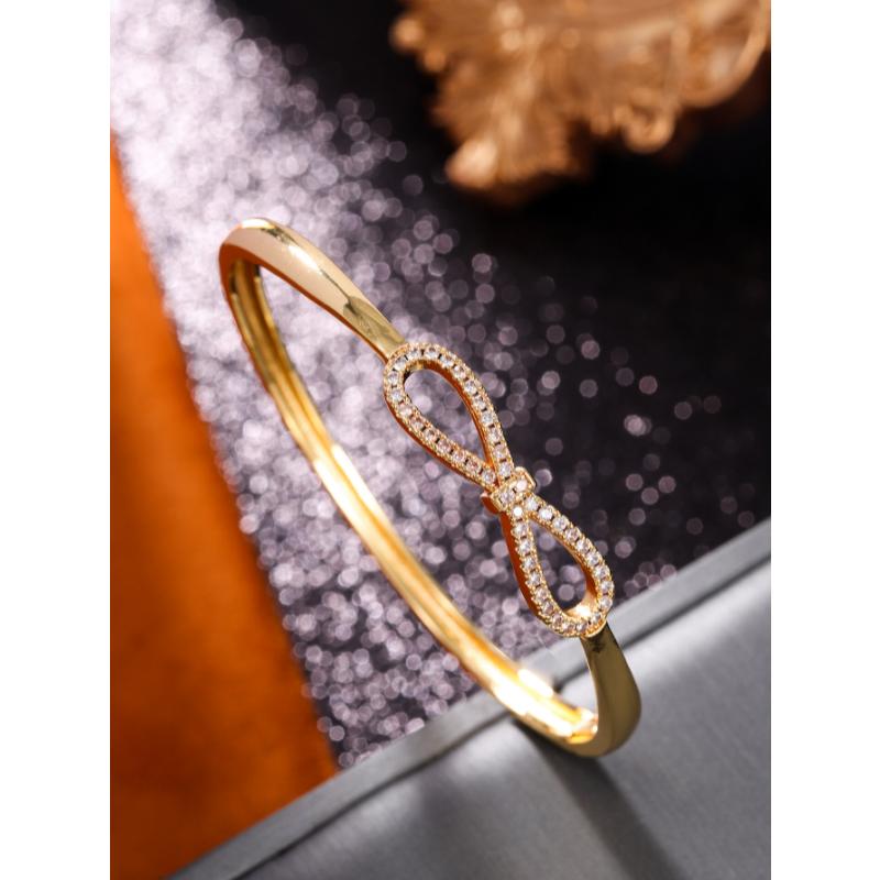 Сладкий золотой браслет-бантик для повседневной носки, браслет-бантик для аксессуаров в стиле легкой роскоши