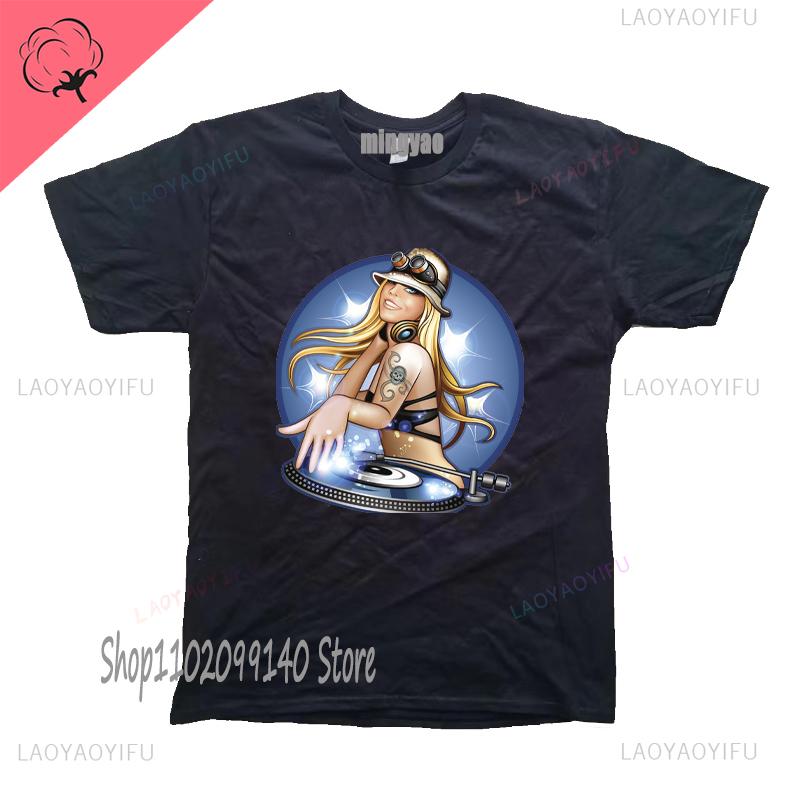 Dj Headphones T Shirts Graphic Streetwear Short Sleeve Oneck Harajuku Music Techno Tshirt Funny Unisexs Clothing For Ladies