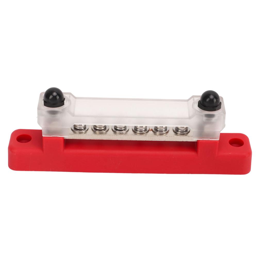 48V 150A 6 Terminal Bus Bar Power Distribution Block with Cover M6 Studs M4 Screws for Car RV Marine Boat