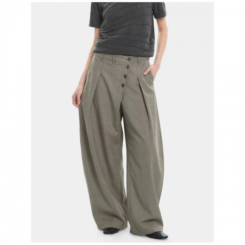 American Style Pleated Wide-Leg Cutaway Dress Pants Unisex Loose Straight Trousers Commute Casual Wear