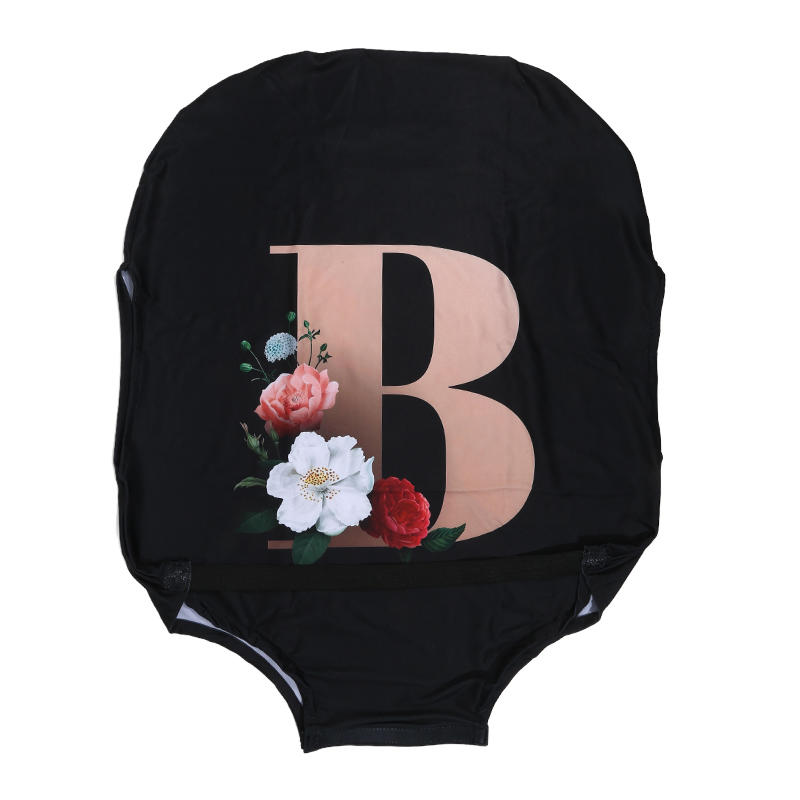 1 шт. Чехол для багажа с цветочным принтом и алфавитом, утолщенный, складной, защитный чехол для чемодана (19''-28''), Дорожные принадлежности, моющийся чехол для чемодана на колесиках, защитный чехол