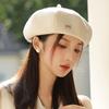 Весенне-осенняя шляпа Женский ретро берет в британском стиле Большая голова и лицо кажутся маленькими Шляпа художника Универсальная шляпа почтальона с бантом