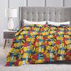 Bart S-Simpsons Repeating Design Blanket Adults Child  Flannel Throw Blanket For Couch Bed Soft DIY Quality Bedspread Gift