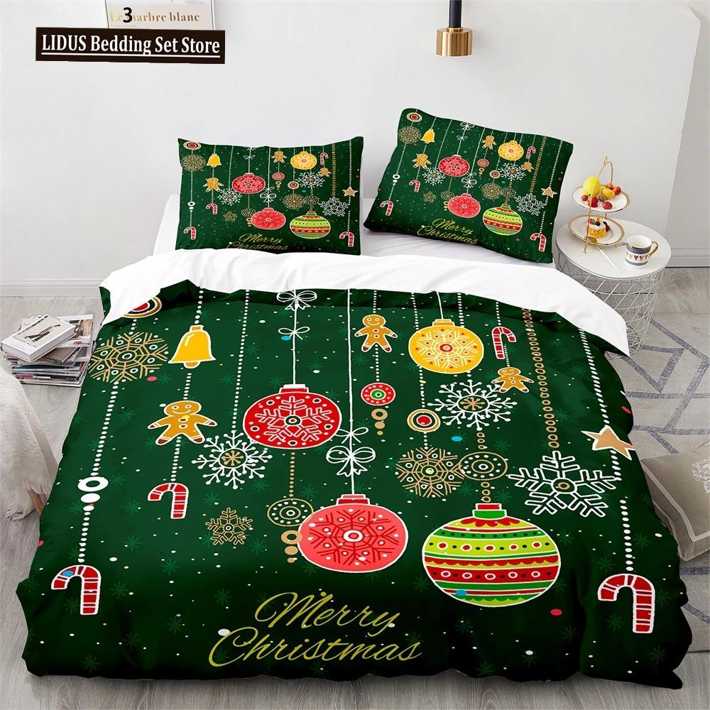 Рождественский комплект пододеяльников King Queen Full Size Snowflake Gold с рисунком оленя Праздничный комплект постельного белья из полиэстера для детей