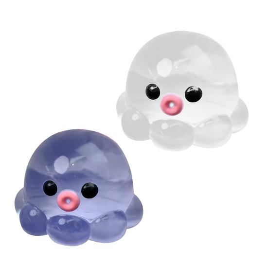 Yousheng 1/5Pcs Stress Relief Octopus Toy Slow Rising Bubble Popping Octopus Squeeze Toy Soft TPR Transparent Octopus Fidget Sensory Toy