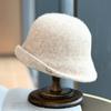 New Wool Bucket Hat Women's Autumn and Winter Retro Curling Top Hat Gold Standard Fashion Warm Basin Hat