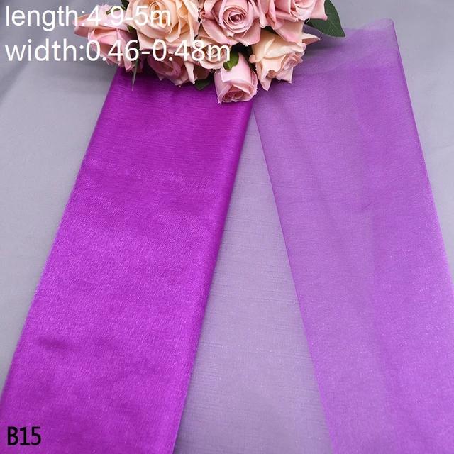 New 5/10m Tulle Wedding Organza Roll Sheer Crystal Organza Fabric for Wedding Decoration Mariage Yarn Birthday Event Party Suppl