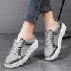 Thick Soled Sequins Trendy Fashionable Board Shoes Elevated Casual Sports Shoes Breathable Lightweight  Bottomed Shoes Flat