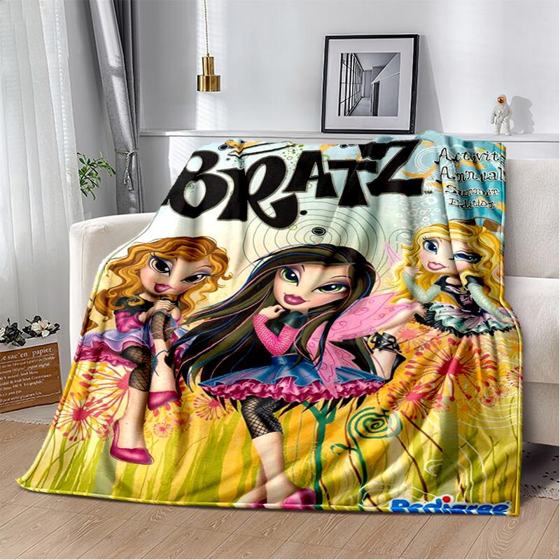 Одеяло для девочек с 3D принтом Bratz, мягкое фланелевое одеяло для дома, спальни, кровати, дивана, пикника, офиса, походного чехла, детский подарок