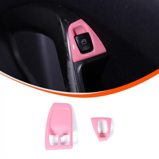 Pink Window Lift Switch Button Trim Frame For Benz Smart Fortwo 451 2010-15