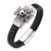 Punk Skull Cross Men Bracelet Charm Cuff Genuine Leather Bracelets Bangels Rock Male Jewelry Gifts