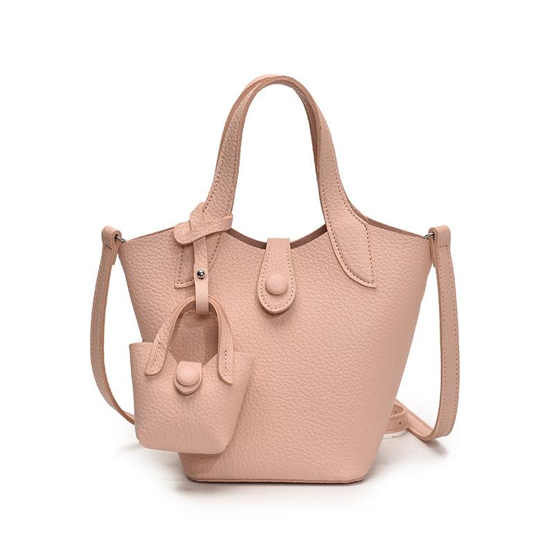 This Year's Popular Hand-held Vegetable Basket Bag Women's 2025 Spring New Fashionable Shoulder Bag Simple Casual Bucket Bag
