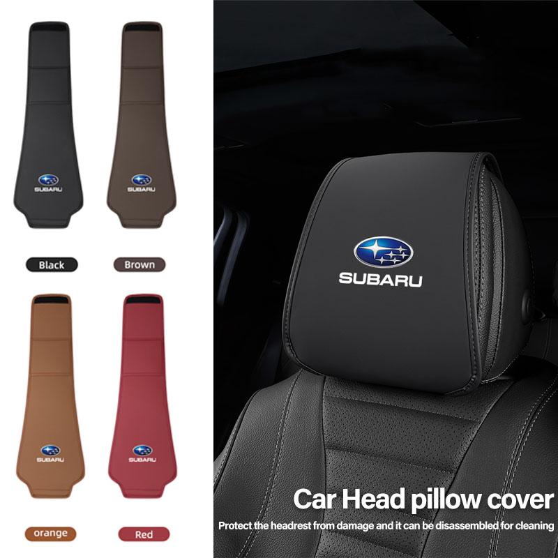 Keychain Leather Car Seat Headrest Anti-Dirty Elastic Pillowcase Protective Cover For Subaru STI Forester BRZ Legacy Levorg WRX PP222