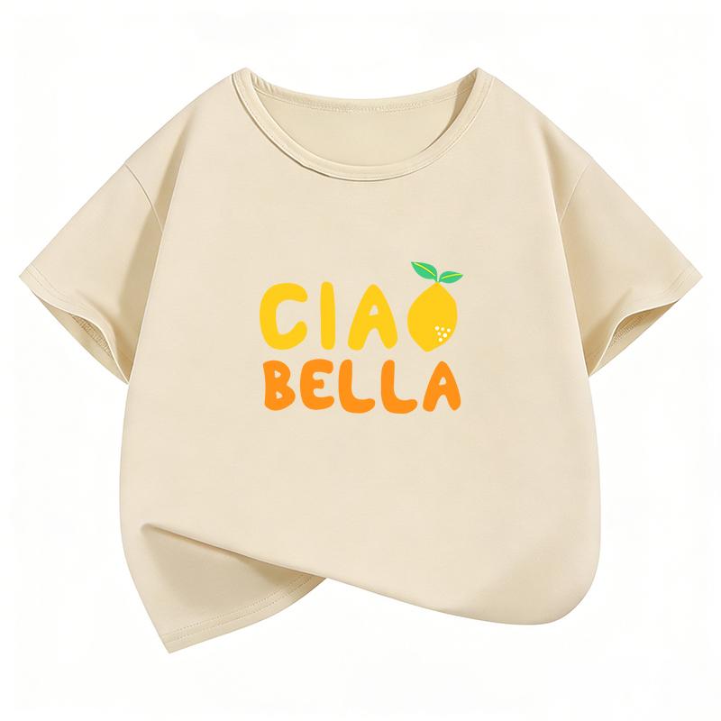 Графические футболки Ciao Bella Лимон Харадзюку с коротким рукавом для детей Мальчиков Девочек Повседневный Топ Футболка Лето Весна