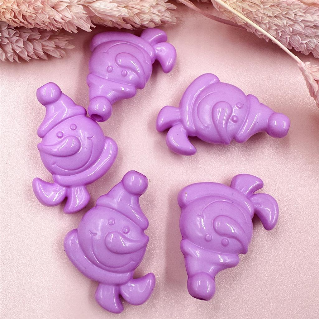 5 шт. акриловые бусины снеговика, аксессуары, материалы из бисера, 23,5*32 мм, рождественский сплошной цвет для изготовления браслетов, сережек, ювелирных изделий, ювелирных изделий своими руками, аксессуары