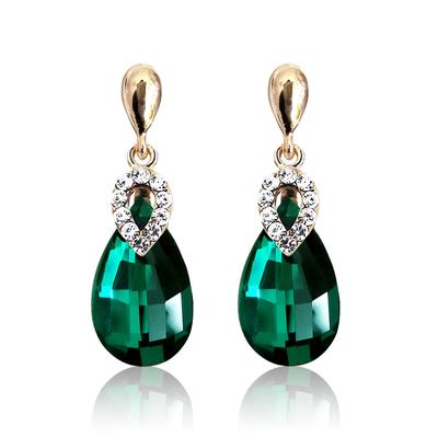 Роскошные серьги-клипсы с кристаллами в форме капли воды, серьги с фианитом без пирсинга, серьги-манжеты для женщин и девочек, ювелирные изделия для свадебной вечеринки