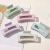 1Pcs Large Size Frosted Hair Claws Candy Color Geometric Hairpin Square Hollow Acetate Hair Clamps Banana Grips Hair Accessories