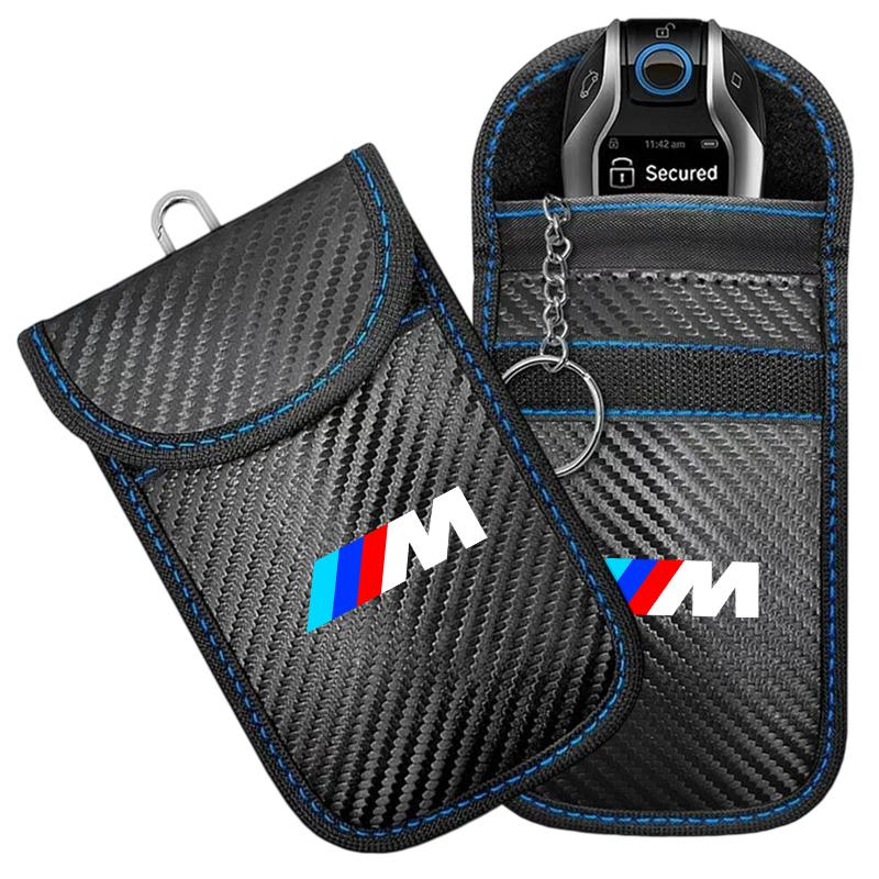 RFID Shielding Pocket Car Key Case Signal Blocker Bag For BMW M Emblem E46 E36 E34 F10 E90 F30 E60 F30 E53 E30 E92 E87 Accessory