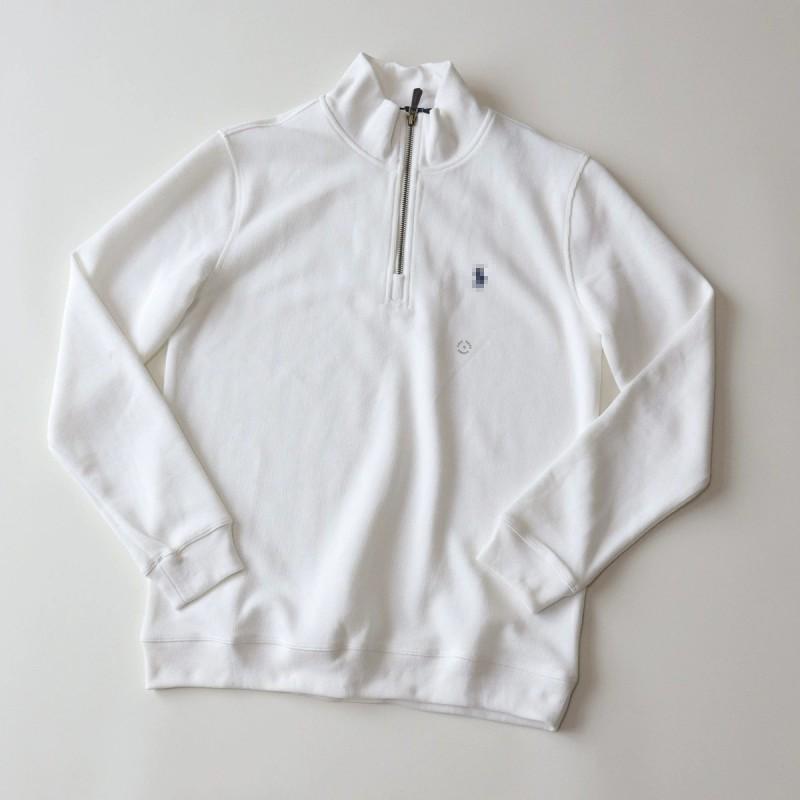 Half-Zip Sweatshirt Couples Stand Collar Long Sleeve Solid Color Loose Fit Casual Top