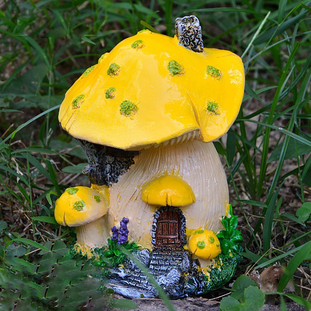 Scenery Making Miniature Mushroom House Fairy Garden Decor Micro Landscape Toadstool Figurines