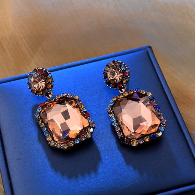 Ztech New Pink Series Crystal Beads Tassel Earrings for Women Girls Elegant Cute/Romantic Korean Style Statement Jewelry Brincos