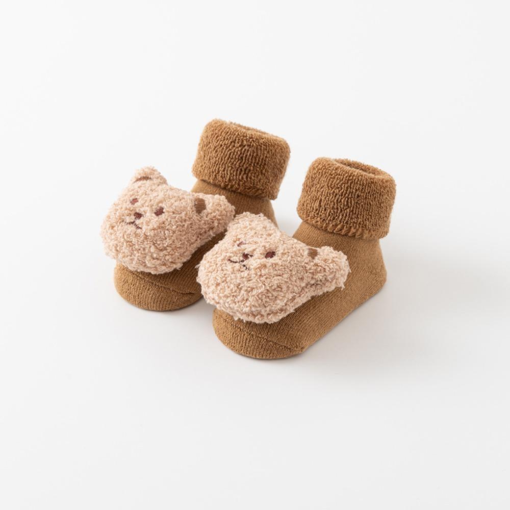 Plush Anti Slip Soled Sock Little Bear Newborn Toddler Sock Thickening Kids Thicken Socken Girl
