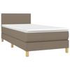 3140437 vidaXL Lit à sommier tapissier avec matelas Taupe 100x200 cm Tissu