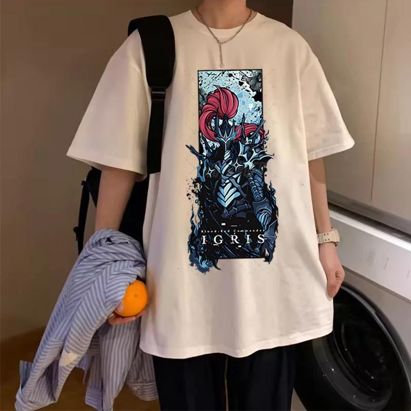 Summer Fashion Men's T-shirt Graphic Cool Style Street Anime Retro T-shirt Men's T-shirt Solo Plain Sung Jin-Woo Casual Pure Cot