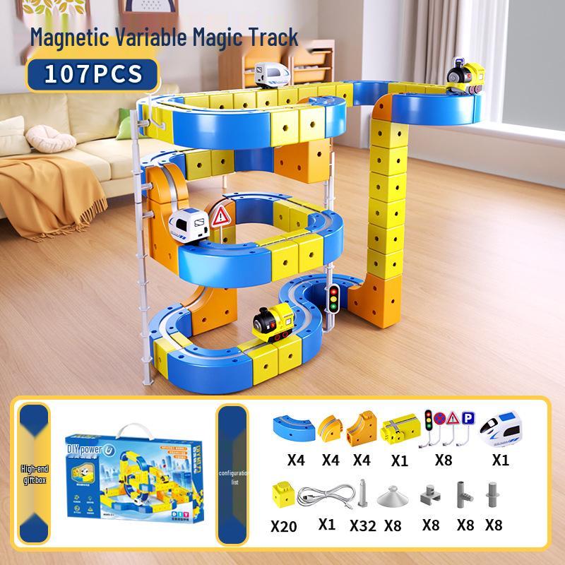 Kids' Magnetic High-Speed Rail Train Track DIY Assembly Toy