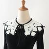 Female White Woven Lapel Fake Collar Shawl Women's Detachable Collar Scarf Necklace Blouse False Collar Girls Mini Cape