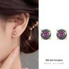 Banyan Tree S925 Silver Colorful Zircon Earrings for Men & Women: Trendy, Simple, Cool Piercing Jewelry.