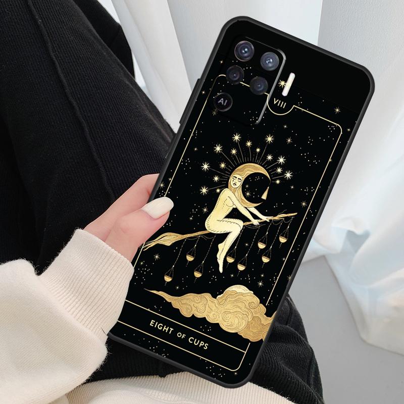 Лунная ведьма Таро Таинственный тотем Чехол Для Oppo A18 A38 A58 A78 A98 A80 A60 A40 A96 A76 A16 A94 A74 A54 A15 A17 A57 A77 A5 Pro