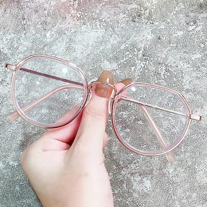 Ретро женские очки с изображениемТрендовые очки с защитой от синего света Металлическая оправа Прозрачные очки Компьютерные очки Поддельные очки