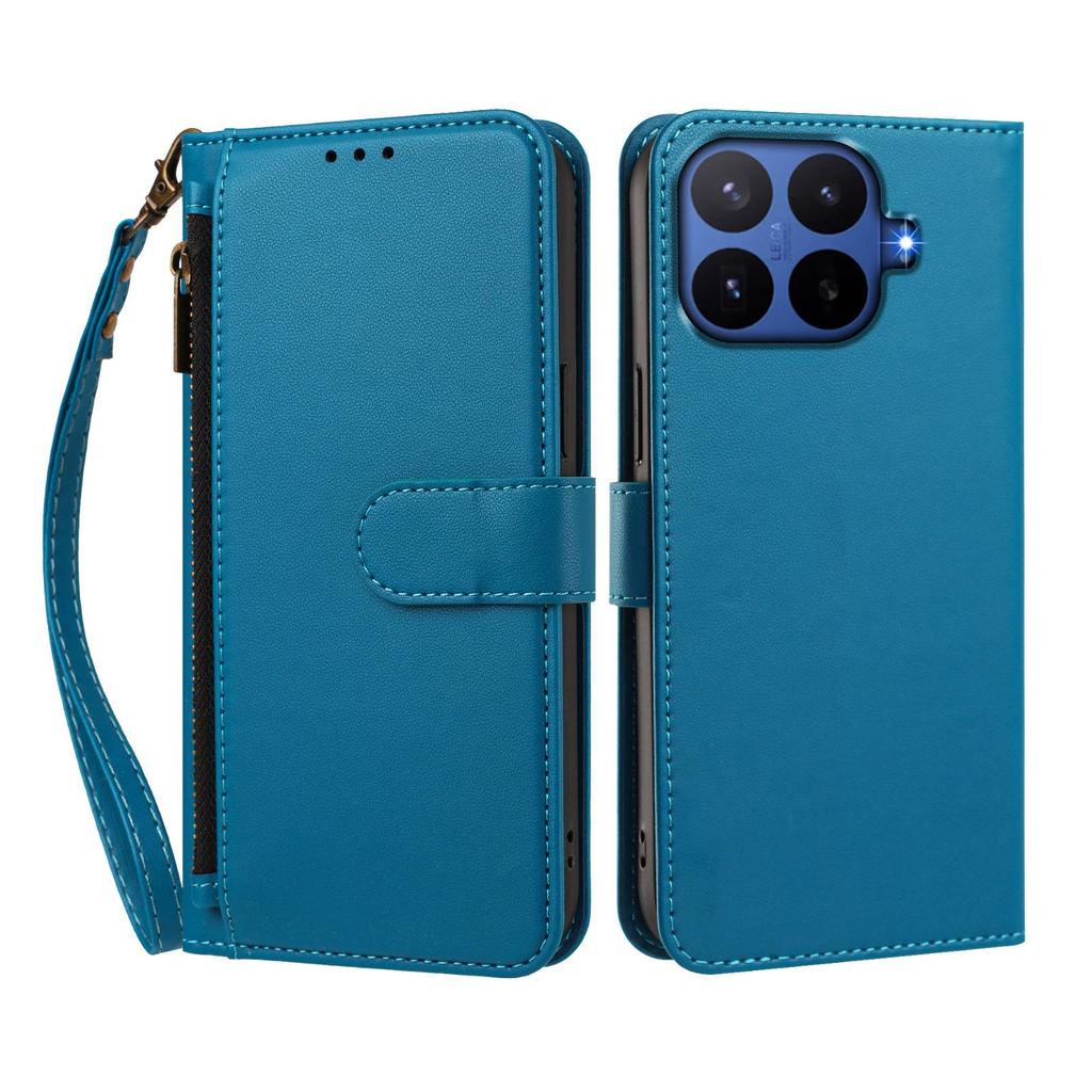 Однотонный кожаный чехол-кошелек на молнии для Oukitel C26/C68 Plus с отделениями для карт
