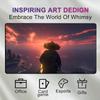 Japanese Samurai Sunset Sea View Gaming Mouse Pad NonSlip Rubber Base Warrior Straw Hat Cliff Teclado MecNico Mouse Pad