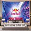 Custom Name Text Tapestry Red Bull Racing Personalized Polyester Wall Tapestry For Bedroom And Room