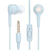 Owltech Earphones Wired with Microphone Plug Calling with Remote Control Earpiece Bass Treble Stereo Earphones Smartphone Powder Blue 3.5mm Hands-free