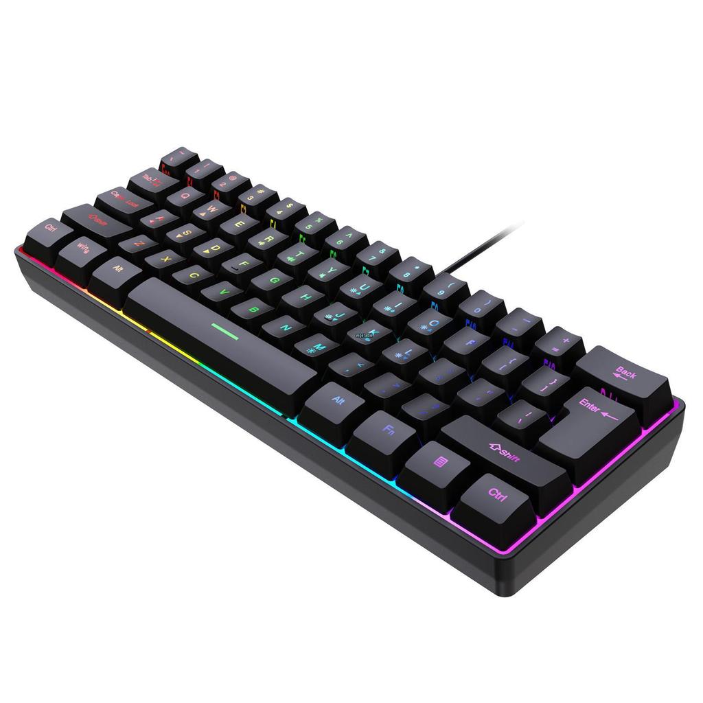 K401 Проводная игровая компактная клавиатура на 61 клавишу
