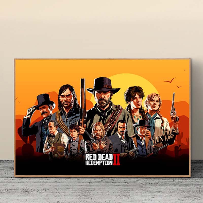 Постеры с фильмами Red Dead Redemption 2, холст, постеры, настенные художественные картины маслом на холсте, фотографии для украшения дома, гостиной