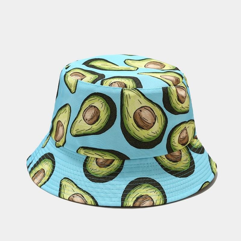 Fruit Pattern Fisherman Hat With Wide Brim For Summer Sun Protection And Casual Wear