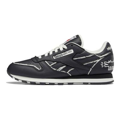 Keith Haring x Classic Leather Собака Рисунок мелом на классной доске Мужские кроссовки Серый Чисто-серый-8 GZ1456