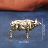Vintage Brass Yak African Buffalo Table Decoration Figurines Tea Pet Table Ornament Solid Copper Animal Crafts