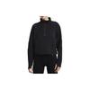 Short Solid Color Stand Collar Long Sleeve Sweatshirt Women Sweatshirt Black FB5231-010