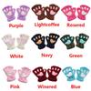 14Colors Girl Winter Warm Fluffy Plush Gloves Fingerless Bear Cat Paw
