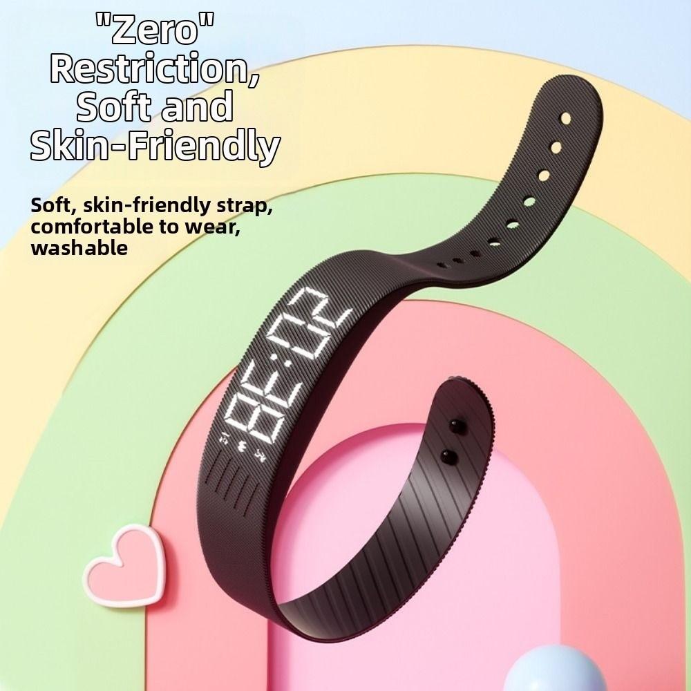 LED Digital Display Silent Smart Band Adjustable Band Silent Wrist Shock Bands Sleep Tracker