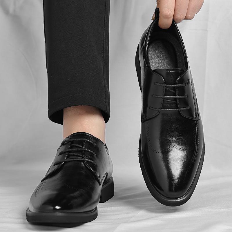 Мужские кожаные туфли большого размера 2025 весна новая тенденция Брок мужская обувь британский стиль 2025