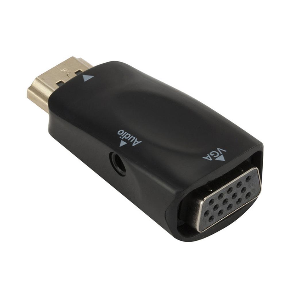 Адаптер HDMI-VGA 1080P Активный преобразователь HDMI-VGA для ноутбука с аудиокабелем 3,5 мм Позолоченные разъемы