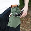 Outdoor Foraging Bag Faux Leather Belt Waterproof Waxed Canvas Foraging Pouch